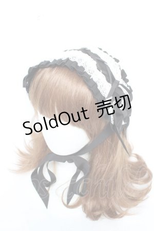 画像: ALICE and the PIRATES / フランチェスカフリルヘッドドレス  黒×白 Y-26-01-28-024-PA-AC-SZ-ZY