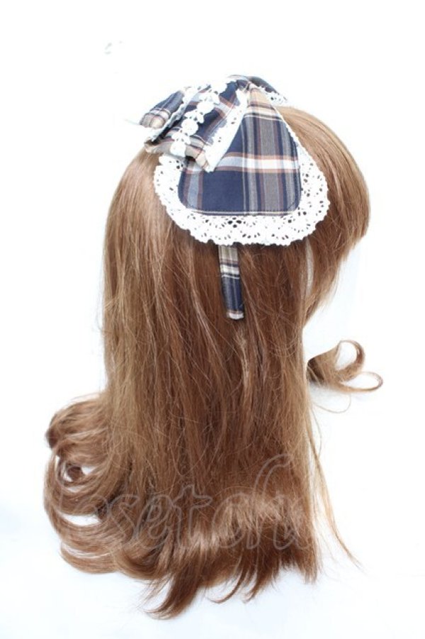 画像3: BABY, THE STARS SHINE BRIGHT / タータンチェックカチューシャ  ネイビー Y-26-01-28-025-BA-AC-SZ-ZY (3)