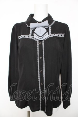 画像: axes femme POETIQUE / タイ付きブラウス M 黒 Y-26-01-28-030-AX-BL-SZ-ZY