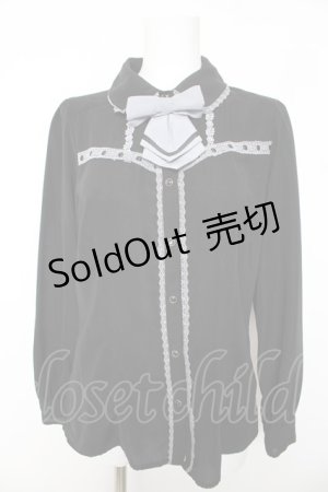 画像: axes femme POETIQUE / タイ付きブラウス M 黒 Y-26-01-28-030-AX-BL-SZ-ZY