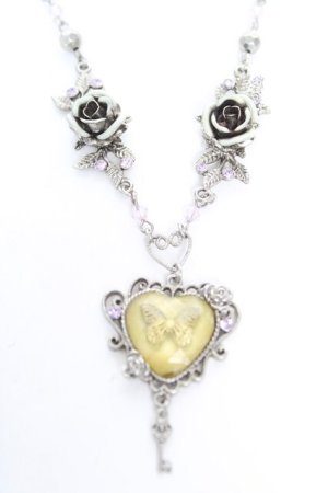 画像: axes femme / 蝶×ローズネックレス  シルバー Y-26-01-28-005-AX-AC-SZ-ZY