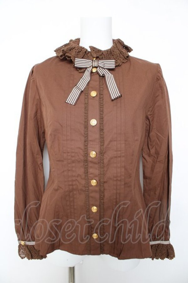画像1: Angelic Pretty / Sweetレース襟ブラウス  ブラウン Y-26-01-28-032-AP-BL-SZ-ZY (1)