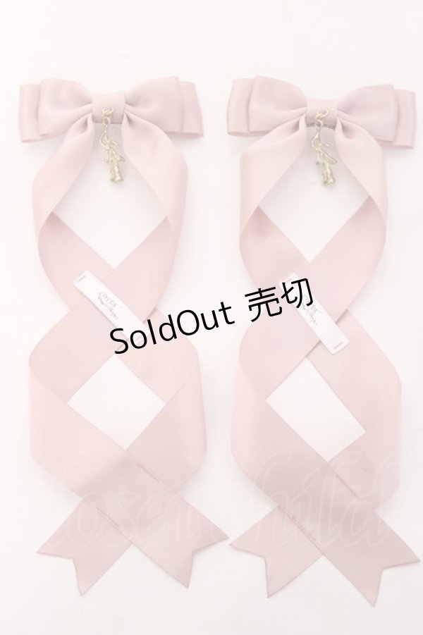 画像1: LOTUS ribbon / ツインテールリボンバレッタ  ピンク Y-26-01-31-005-EL-ZA-SZ-ZY (1)