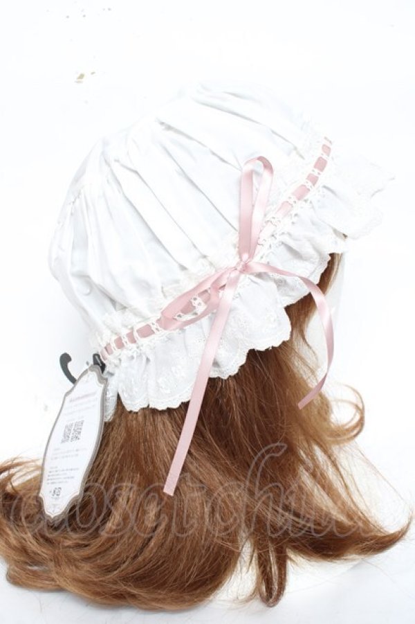 画像4: Kurumi Collaboration / CLK＊フリルキャップ F 淡白 Y-26-01-31-039-LO-AC-SZ-ZY (4)