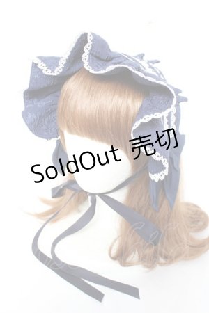 画像: axes femme kawaii / メアリーハーフボンネット  紺 Y-26-01-31-040-AX-AC-SZ-ZY