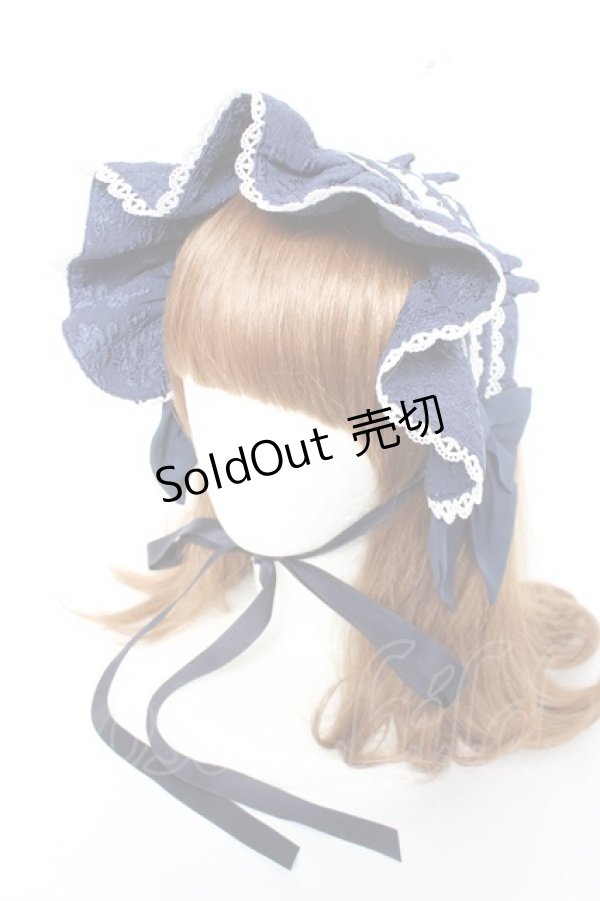 画像1: axes femme kawaii / メアリーハーフボンネット  紺 Y-26-01-31-040-AX-AC-SZ-ZY (1)