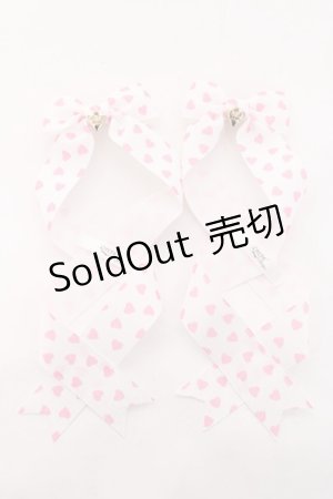 画像: LOTUS ribbon / ツインテールリボンバレッタ  白×ピンク Y-26-01-31-006-EL-ZA-SZ-ZT618