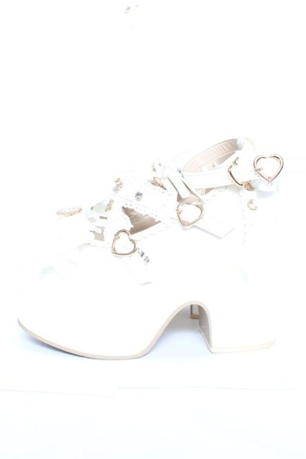 画像2: LIZ LISA / クロスストラップリボンパンプス M 白 Y-26-01-31-043-LO-SH-SZ-ZY (2)