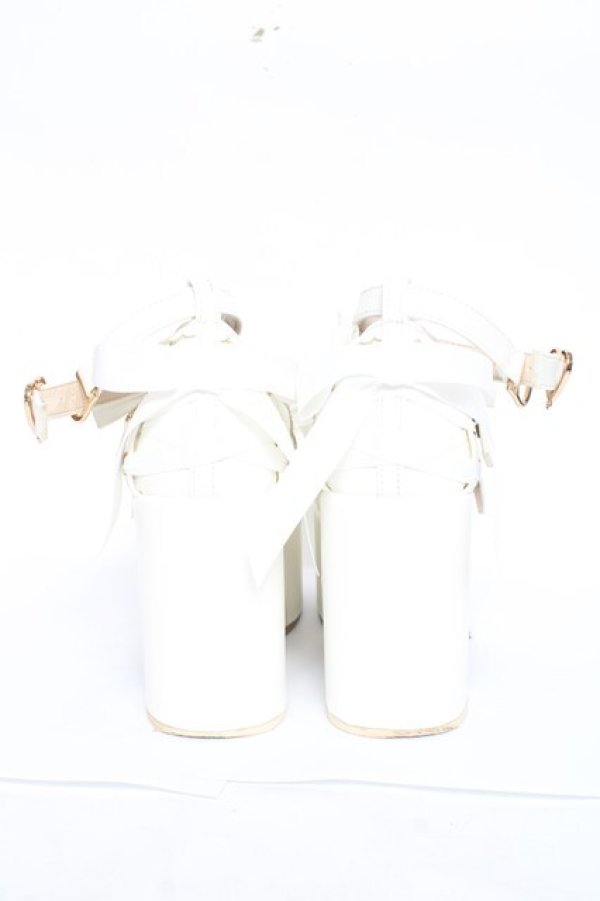 画像3: LIZ LISA / クロスストラップリボンパンプス M 白 Y-26-01-31-043-LO-SH-SZ-ZY (3)