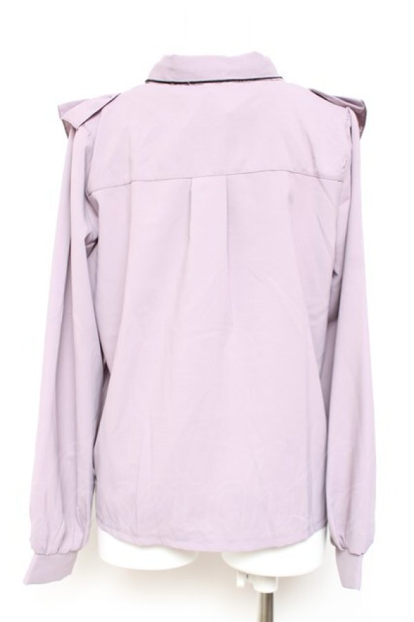 画像2: axes femme POETIQUE / バタフライ刺繍襟ブラウス M ラベンダー Y-26-01-31-046-AX-BL-SZ-ZY (2)