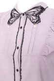 画像3: axes femme POETIQUE / バタフライ刺繍襟ブラウス M ラベンダー Y-26-01-31-046-AX-BL-SZ-ZY (3)