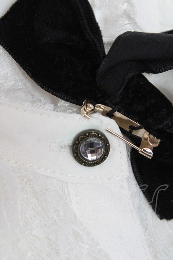 画像4: axes femme kawaii / レースフリル長袖ブラウス M 白 Y-26-01-31-048-AX-BL-SZ-ZY (4)