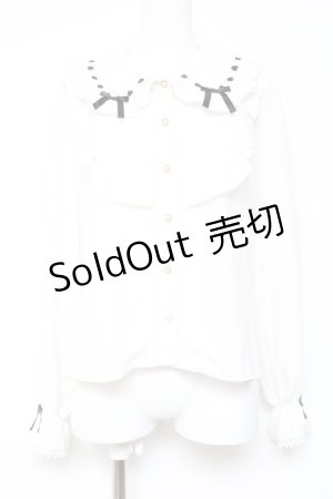 画像: axes femme kawaii / 梯子レース丸襟ブラウス M 黒 Y-26-01-31-051-AX-BL-SZ-ZY