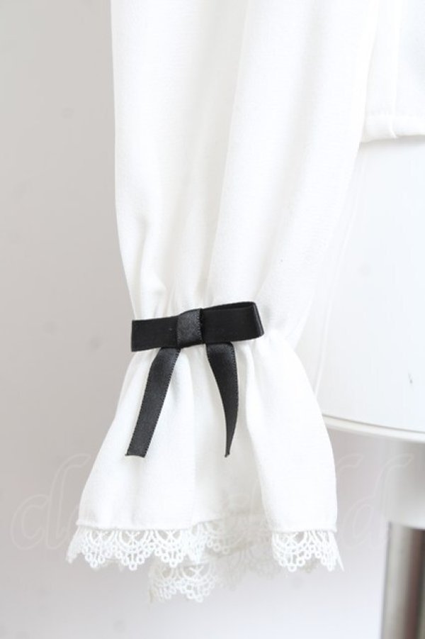 画像4: axes femme kawaii / 梯子レース丸襟ブラウス M 黒 Y-26-01-31-051-AX-BL-SZ-ZY (4)