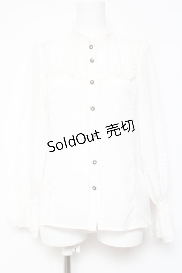 画像1: axes femme kawaii / タッセルリボンタイブラウス M 白 Y-26-01-31-053-AX-BL-SZ-ZY (1)