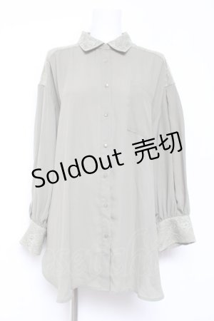 画像: axes femme / レース重ねボリューム袖シャツ F カーキ Y-26-01-31-056-AX-BL-SZ-ZY