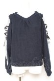 画像1: axes femme / 袖レースアップデザインプルオーバー F 紺 Y-26-01-31-057-AX-TO-SZ-ZY (1)