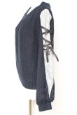 画像2: axes femme / 袖レースアップデザインプルオーバー F 紺 Y-26-01-31-057-AX-TO-SZ-ZY (2)