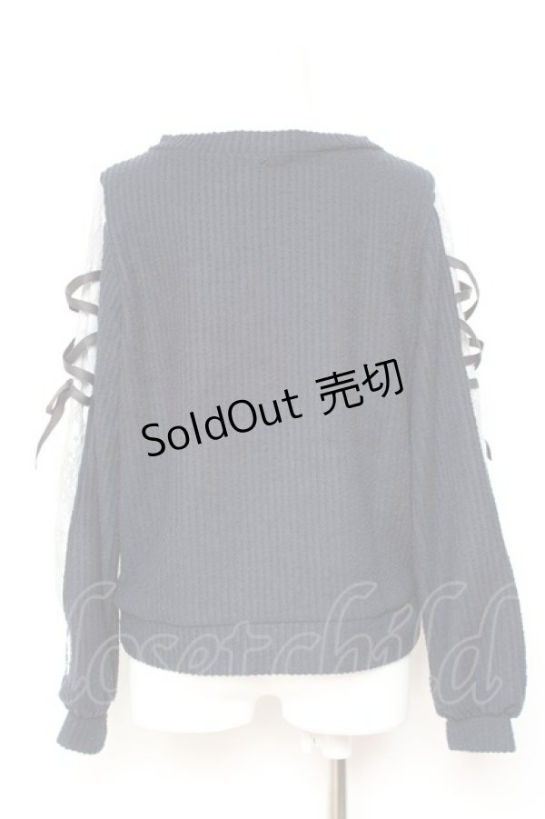 画像3: axes femme / 袖レースアップデザインプルオーバー F 紺 Y-26-01-31-057-AX-TO-SZ-ZY (3)