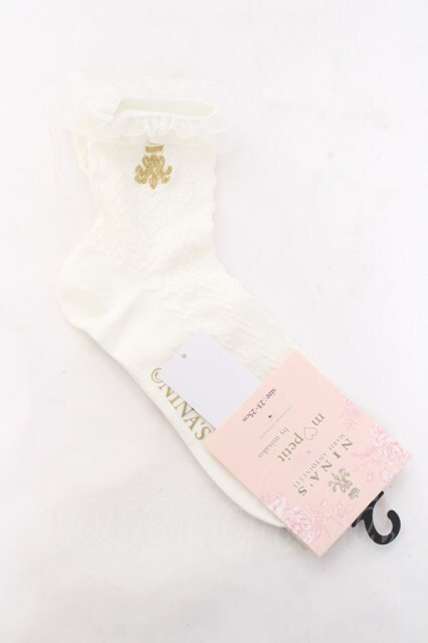 画像1: m petit by misako / AMCSNIレースロゴ  中白 Y-26-01-31-010-LO-ZA-SZ-ZY (1)