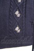 画像4: axes femme / 花刺繍ボトルネックニットプルオーバー M 紺 Y-26-01-31-060-AX-TO-SZ-ZY (4)