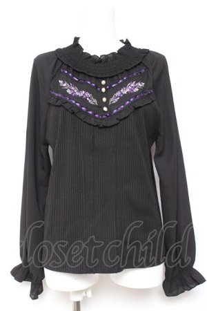 画像: axes femme / フラワー刺繍プルオーバー M 黒 Y-26-01-31-062-AX-TO-SZ-ZY