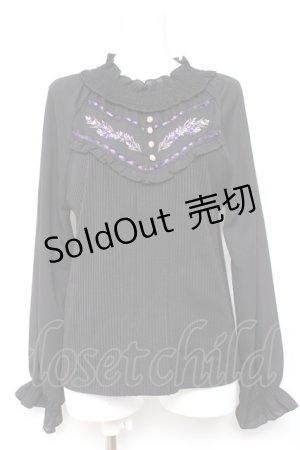 画像: axes femme / フラワー刺繍プルオーバー M 黒 Y-26-01-31-062-AX-TO-SZ-ZY