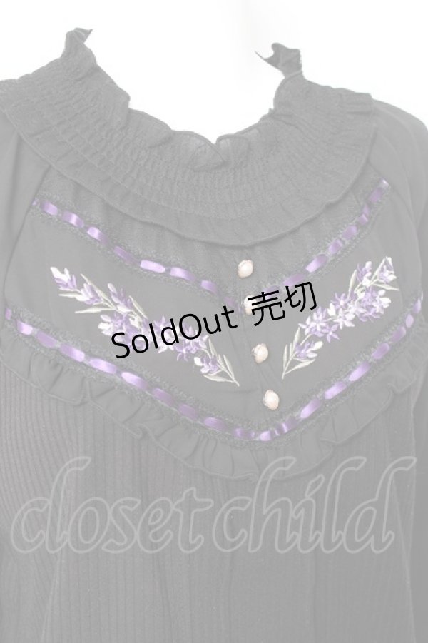 画像3: axes femme / フラワー刺繍プルオーバー M 黒 Y-26-01-31-062-AX-TO-SZ-ZY (3)