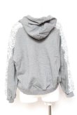 画像2: axes femme / 袖レース裏毛パーカー M 杢グレー Y-26-01-31-064-AX-TO-SZ-ZY (2)