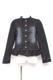 画像1: axes femme NOSTALGIE / フリルネックデニムジャケット F 黒 Y-26-01-31-066-AX-JA-SZ-ZY (1)