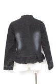 画像2: axes femme NOSTALGIE / フリルネックデニムジャケット F 黒 Y-26-01-31-066-AX-JA-SZ-ZY (2)