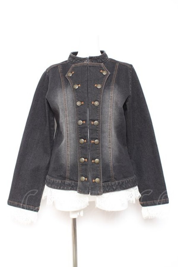 画像1: axes femme NOSTALGIE / ナポレオンデニムジャケット F 黒 Y-26-01-31-067-AX-JA-SZ-ZY (1)