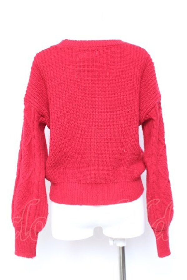 画像2: merry jenny / リボンいっぱいニット  赤 Y-26-01-31-069-LO-TO-SZ-ZY (2)