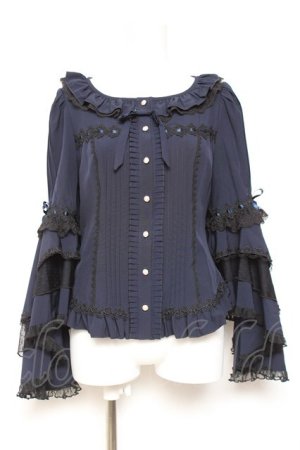 画像: Hoshibako Works / ベル・エピヌ　ブラウス  ネイビー Y-26-01-31-073-LO-BL-SZ-ZY