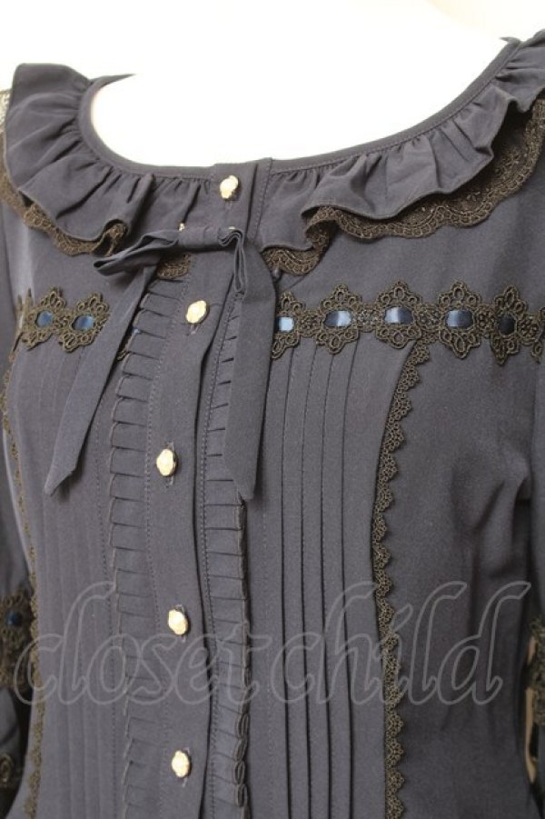 画像4: Hoshibako Works / ベル・エピヌ　ブラウス  ネイビー Y-26-01-31-073-LO-BL-SZ-ZY (4)