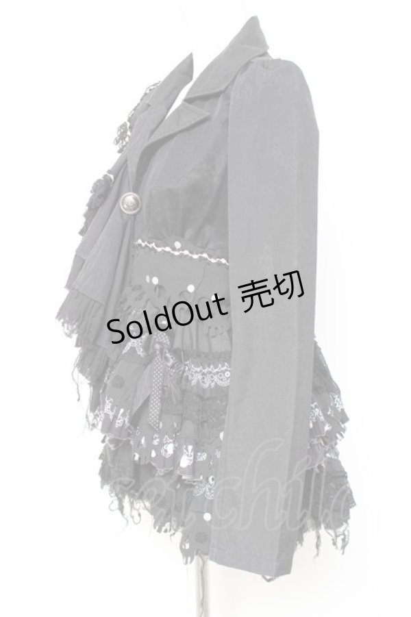 画像2: hEVEN / スカルデザインフリル変形ジャケット  黒 Y-26-01-31-075-HN-JA-SZ-ZY (2)