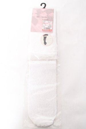 画像: m petit by misako / AMOVKレーシーフリル 23-25cm 濃白 Y-26-01-31-014-LO-ZA-SZ-ZY