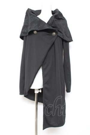 画像: NAOTO SEVEN / BIGカラー変形カーディガン  黒 Y-26-01-31-076-HN-TO-SZ-ZY