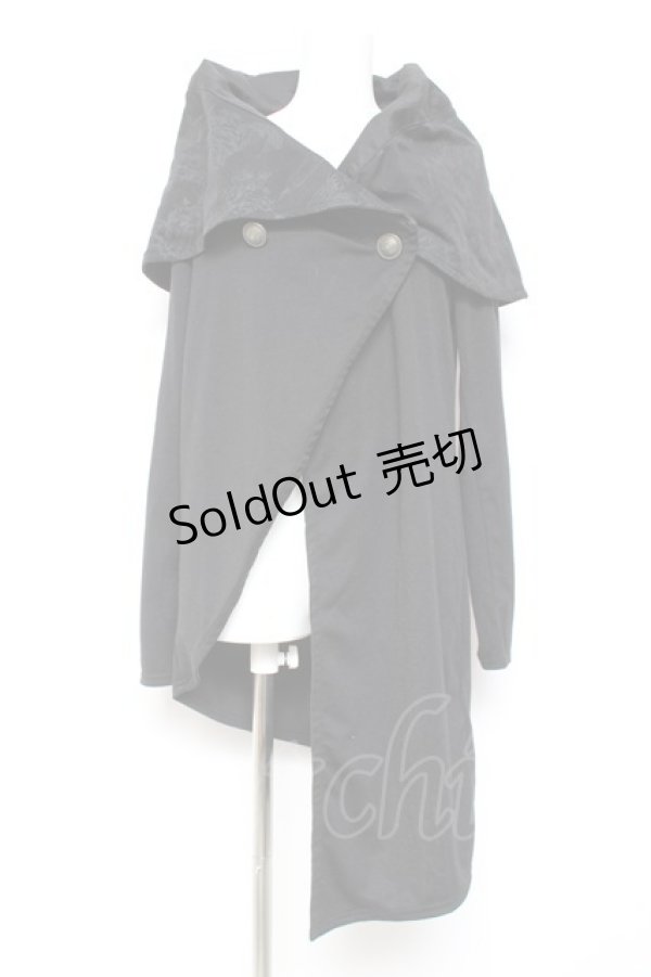 画像1: NAOTO SEVEN / BIGカラー変形カーディガン  黒 Y-26-01-31-076-HN-TO-SZ-ZY (1)