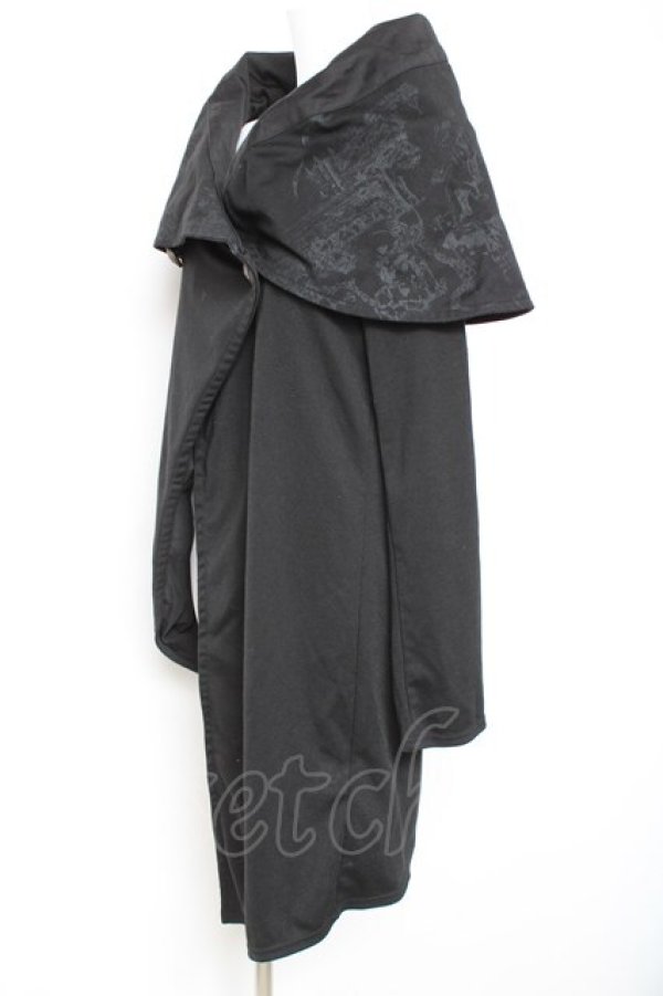 画像2: NAOTO SEVEN / BIGカラー変形カーディガン  黒 Y-26-01-31-076-HN-TO-SZ-ZY (2)