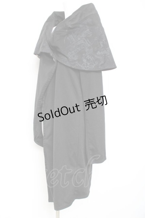 画像2: NAOTO SEVEN / BIGカラー変形カーディガン  黒 Y-26-01-31-076-HN-TO-SZ-ZY (2)