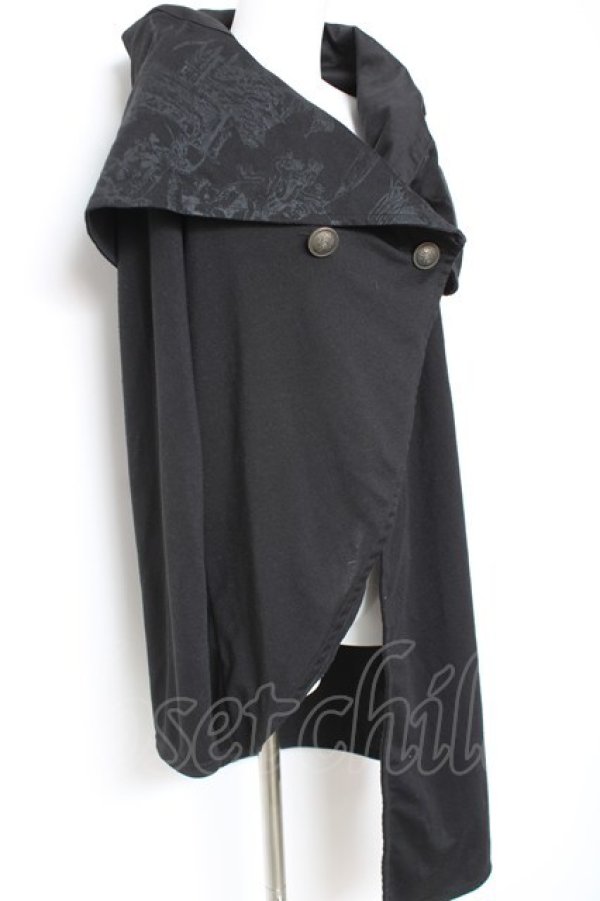 画像4: NAOTO SEVEN / BIGカラー変形カーディガン  黒 Y-26-01-31-076-HN-TO-SZ-ZY (4)