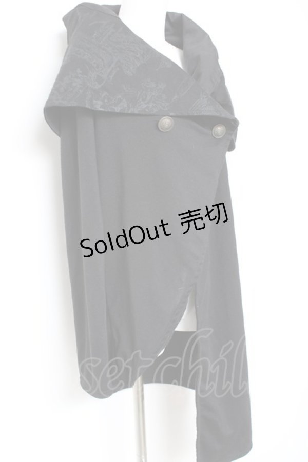 画像4: NAOTO SEVEN / BIGカラー変形カーディガン  黒 Y-26-01-31-076-HN-TO-SZ-ZY (4)