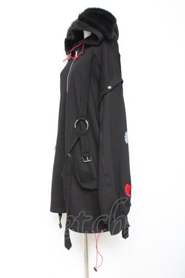 画像2: Gamchu / Gamchu × Faputa motif Zip-up hoodie F ブラック×レッド Y-26-01-31-077-PU-TO-SZ-ZY (2)