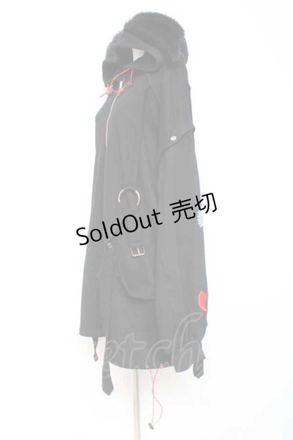 画像2: Gamchu / Gamchu × Faputa motif Zip-up hoodie F ブラック×レッド Y-26-01-31-077-PU-TO-SZ-ZY (2)