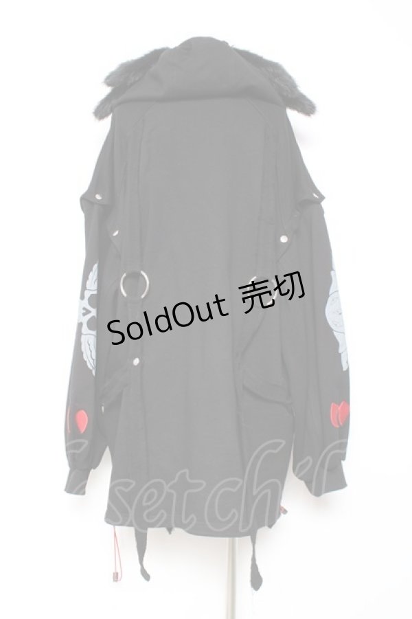 画像3: Gamchu / Gamchu × Faputa motif Zip-up hoodie F ブラック×レッド Y-26-01-31-077-PU-TO-SZ-ZY (3)