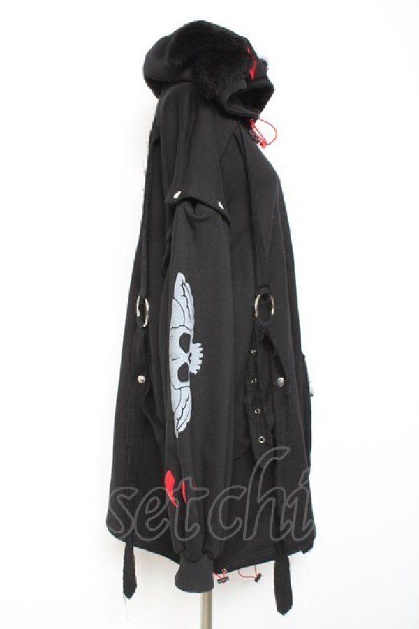 画像4: Gamchu / Gamchu × Faputa motif Zip-up hoodie F ブラック×レッド Y-26-01-31-077-PU-TO-SZ-ZY (4)