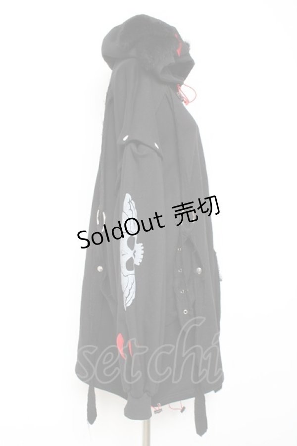 画像4: Gamchu / Gamchu × Faputa motif Zip-up hoodie F ブラック×レッド Y-26-01-31-077-PU-TO-SZ-ZY (4)