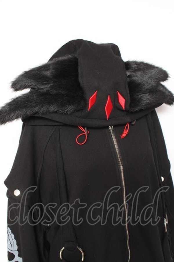 画像5: Gamchu / Gamchu × Faputa motif Zip-up hoodie F ブラック×レッド Y-26-01-31-077-PU-TO-SZ-ZY (5)