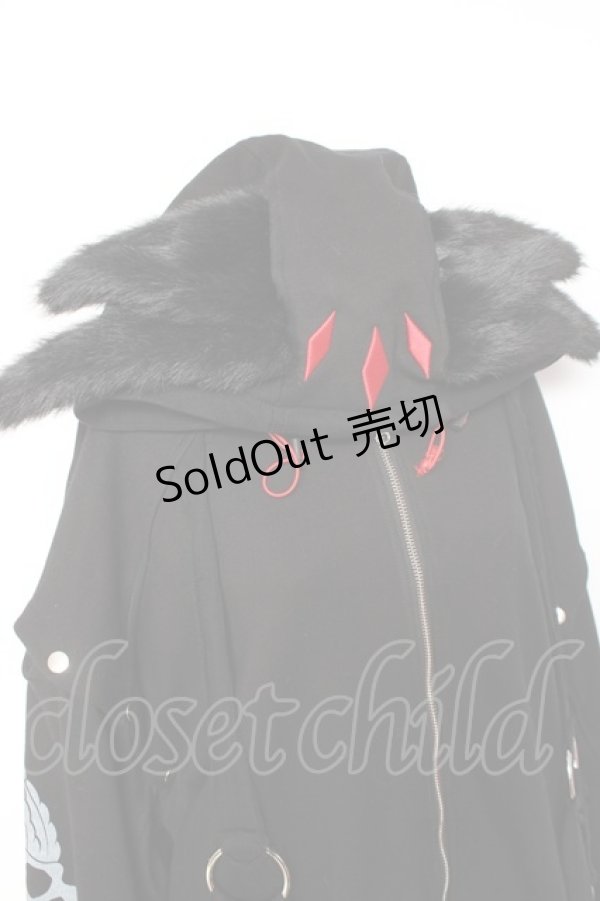 画像5: Gamchu / Gamchu × Faputa motif Zip-up hoodie F ブラック×レッド Y-26-01-31-077-PU-TO-SZ-ZY (5)